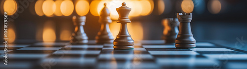 Strategic Chessboard Duel: The Battle of Minds Unfolds on the Black and White Squares, Where Every Move Is a Step Toward Victory or Defeat in a Game of Ultimate Strategy, Tactics, and Patience photo