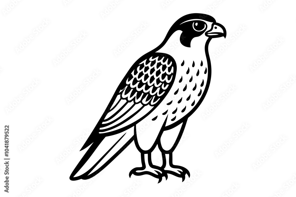 Fototapeta premium Creative Cute Bird line art vector design with a white background 