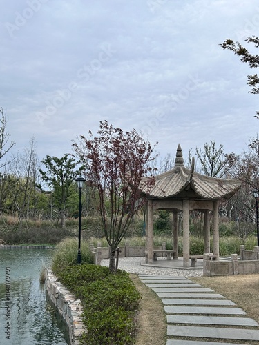 Chinese gazebo in the park