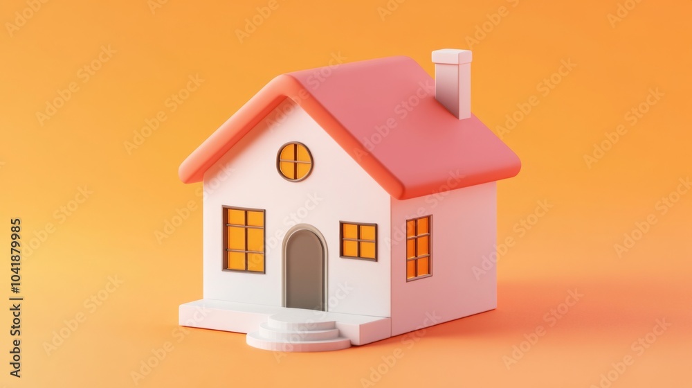 Minimalistic cartoon house symbol illustrating real estate concepts. Minimalistic cartoon house symbol illustrating real estate concepts.