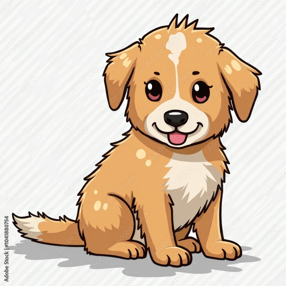 This is a digital drawing of a cute, brown puppy with large, expressive eyes, a pink tongue, and a friendly expression. The puppy is seated on a light gray surface with a subtle shadow beneath it.
This is a digital drawing of a cute, brown puppy with large, expressive eyes, a pink tongue, and a friendly expression. The puppy is seated on a light gray surface with a subtle shadow beneath it.
