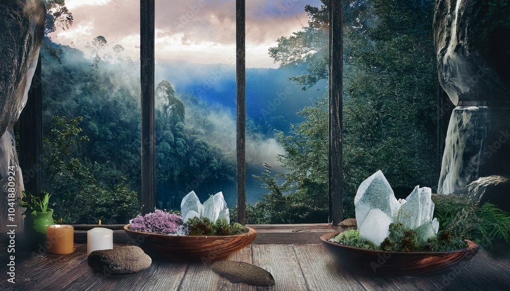 Natural Healing Ideas - A spa-like room with crystals, candles and natural healing herbs. Natural Healing Ideas - A spa-like room with crystals, candles and natural healing herbs.