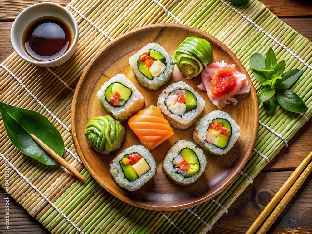 Fresh Sushi Delight - Exquisite Product Photography for Culinary Enthusiasts and Food Lovers Fresh Sushi Delight - Exquisite Product Photography for Culinary Enthusiasts and Food Lovers
