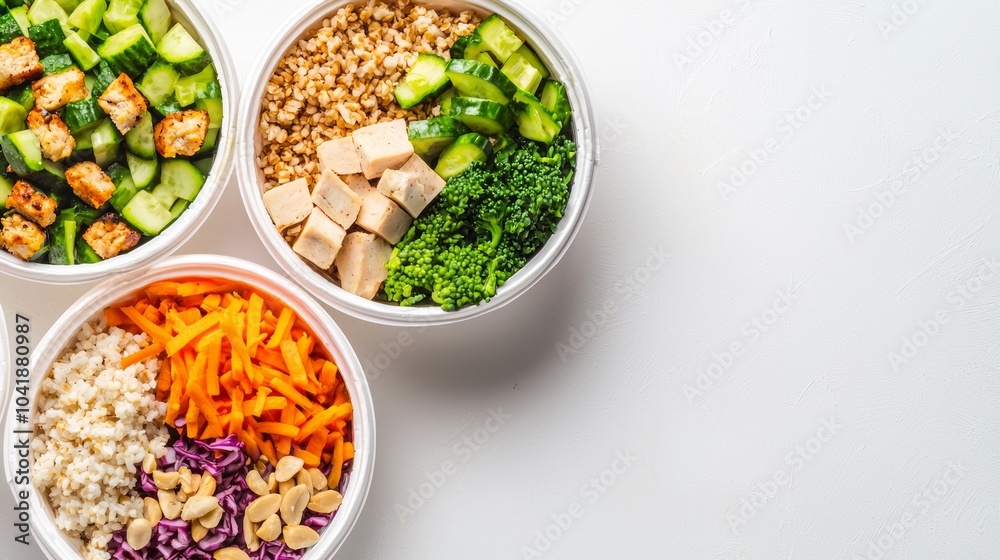 Creative Workspace with Healthy Lunch Delivery - Inspiring Decor and Nutritious Bowls for Productive Day