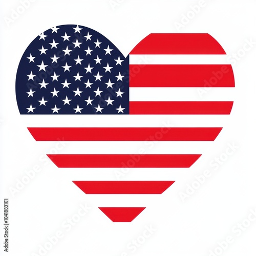 US national flag in heart shape