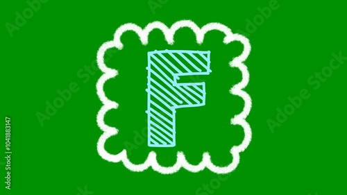 alphabet animation from A-Z on green screen background. alphabet animation in colorfull stripe font . suitable for children's learning. green screen background.