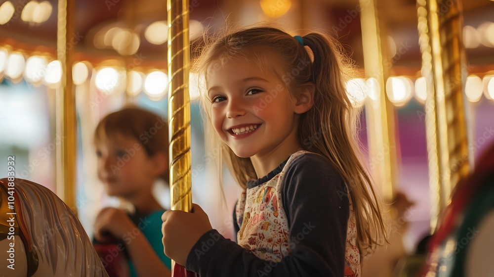 A Beautiful Carousel Ride: Capturing the Joy, Innocence, and Excitement of Childhood at the Amusement Park A Beautiful Carousel Ride: Capturing the Joy, Innocence, and Excitement of Childhood at the Amusement Park