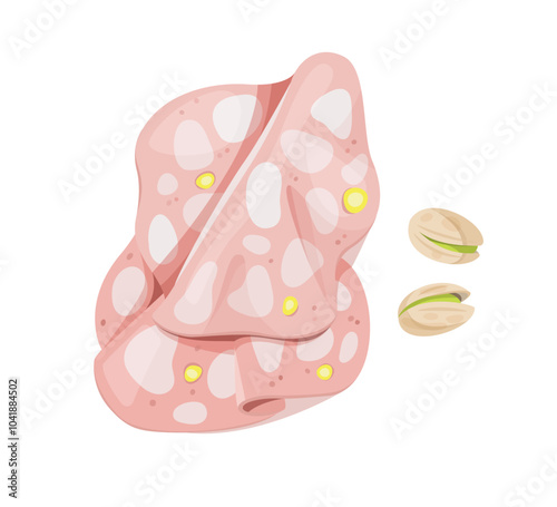 Mortadella Slices with Pistachios Illustration