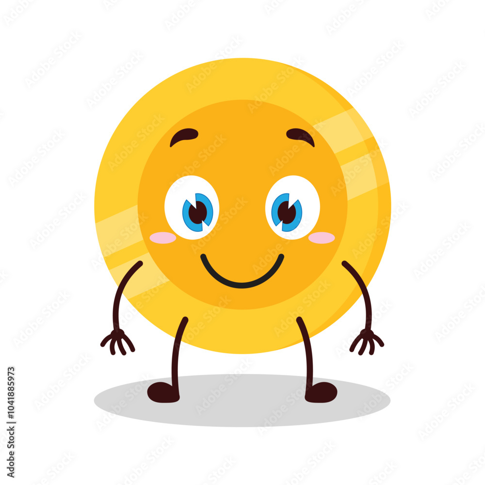 cute smile expression of coin cartoon character cute smile expression of coin cartoon character