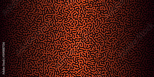 Turing Abstract Pattern, suitable for any business. black and red color diffusion reaction seamless pattern.An abstract Reaction-diffusion or Turing pattern formation, coral reef, natural texture,	
