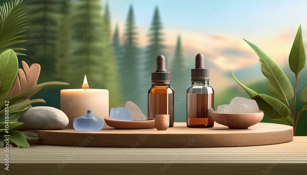 Aromatherapy with essential oils and healing crystals Serene atmosphere. Aromatherapy with essential oils and healing crystals Serene atmosphere.