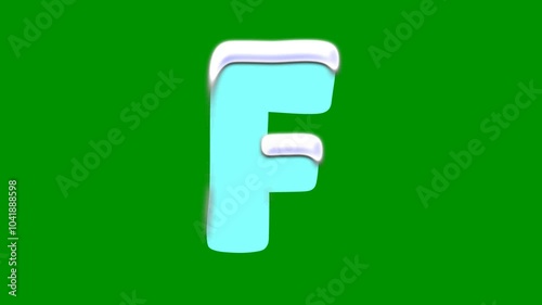 alphabet animation from A-Z on green screen background. alphabet animation in colorfull colors. alphabet with snow crest on top of fonts. suitable for children's learning. green screen background.