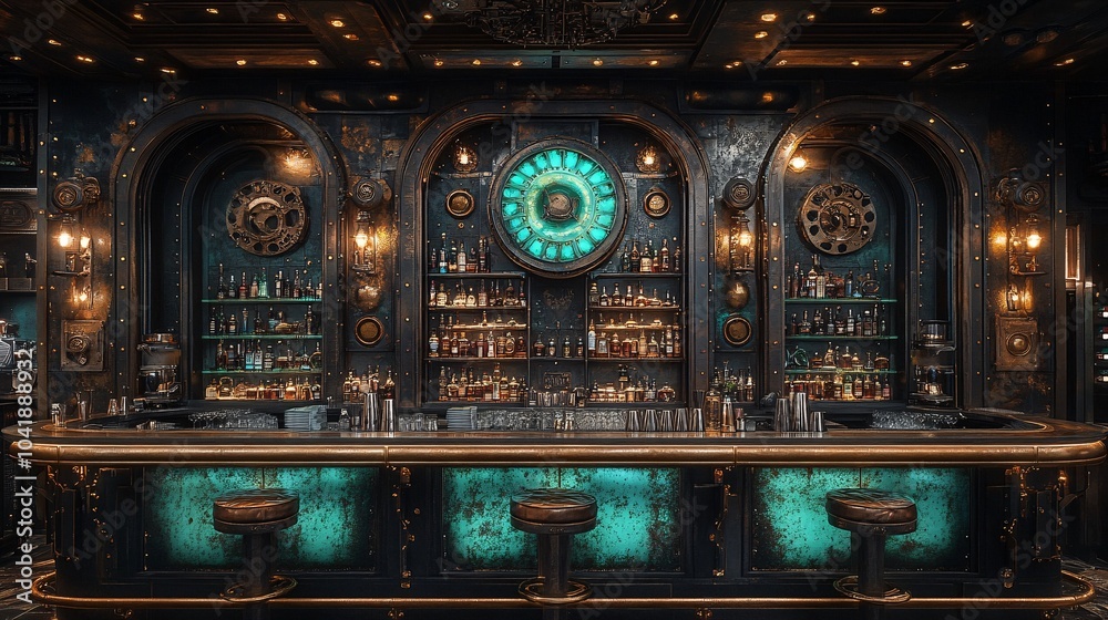 Fototapeta premium Luxurious Bar with Phosphorescent Mangrove Theme
