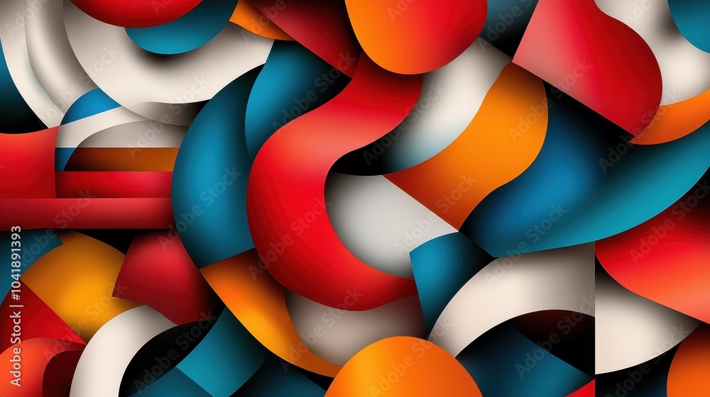 A visually striking digital artwork depicting vibrant abstract wavy shapes intertwined, creating a symphony of colors and curves in an energetic modern style. A visually striking digital artwork depicting vibrant abstract wavy shapes intertwined, creating a symphony of colors and curves in an energetic modern style.