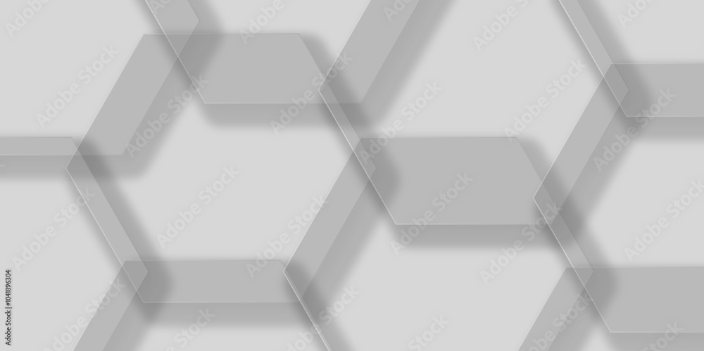 Abstract background with honeycombs seamless pattern hexagon. 3D Futuristic abstract honeycomb mosaic gray background. geometric mesh cell texture. modern futuristic wallpaper.