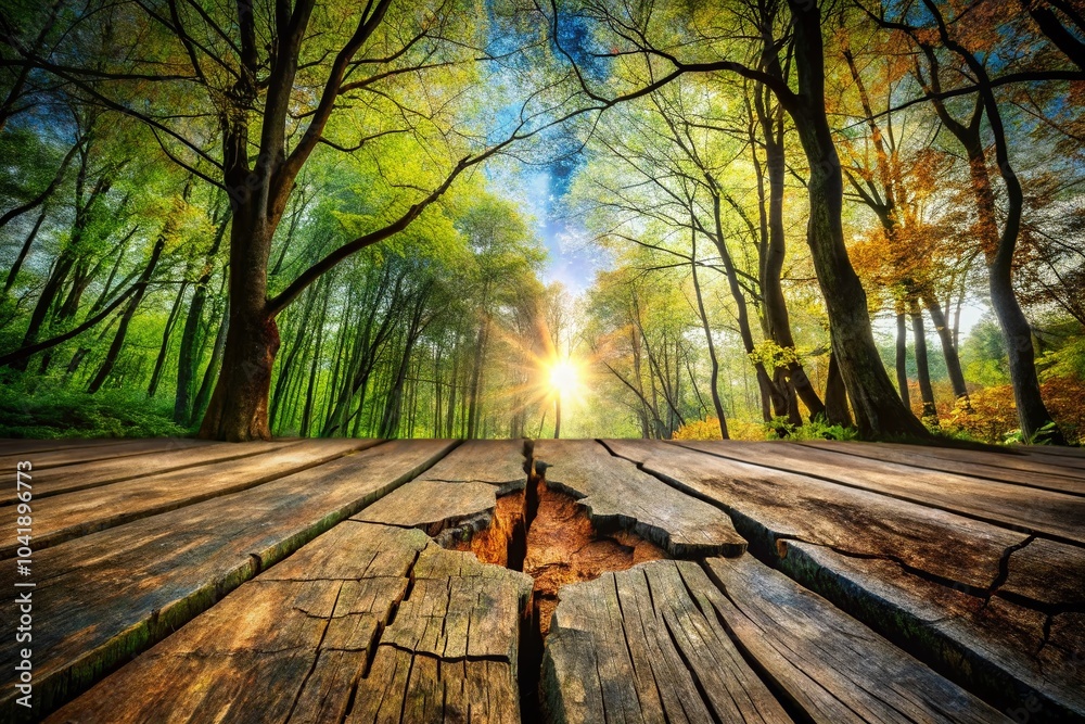 Grungy Double Exposure of Old Weathered Wood Planks with Nature Elements for Stunning Visuals Grungy Double Exposure of Old Weathered Wood Planks with Nature Elements for Stunning Visuals