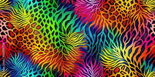 abstract background with wild and colorful patterns photo