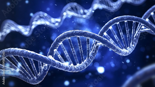 DNA Strand and Helix Structure Representing Deoxyribonucleic Acid