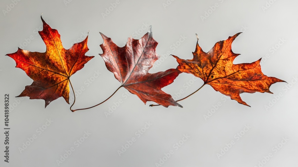 Vibrant Leaves Floating on Soft Background Vibrant Leaves Floating on Soft Background