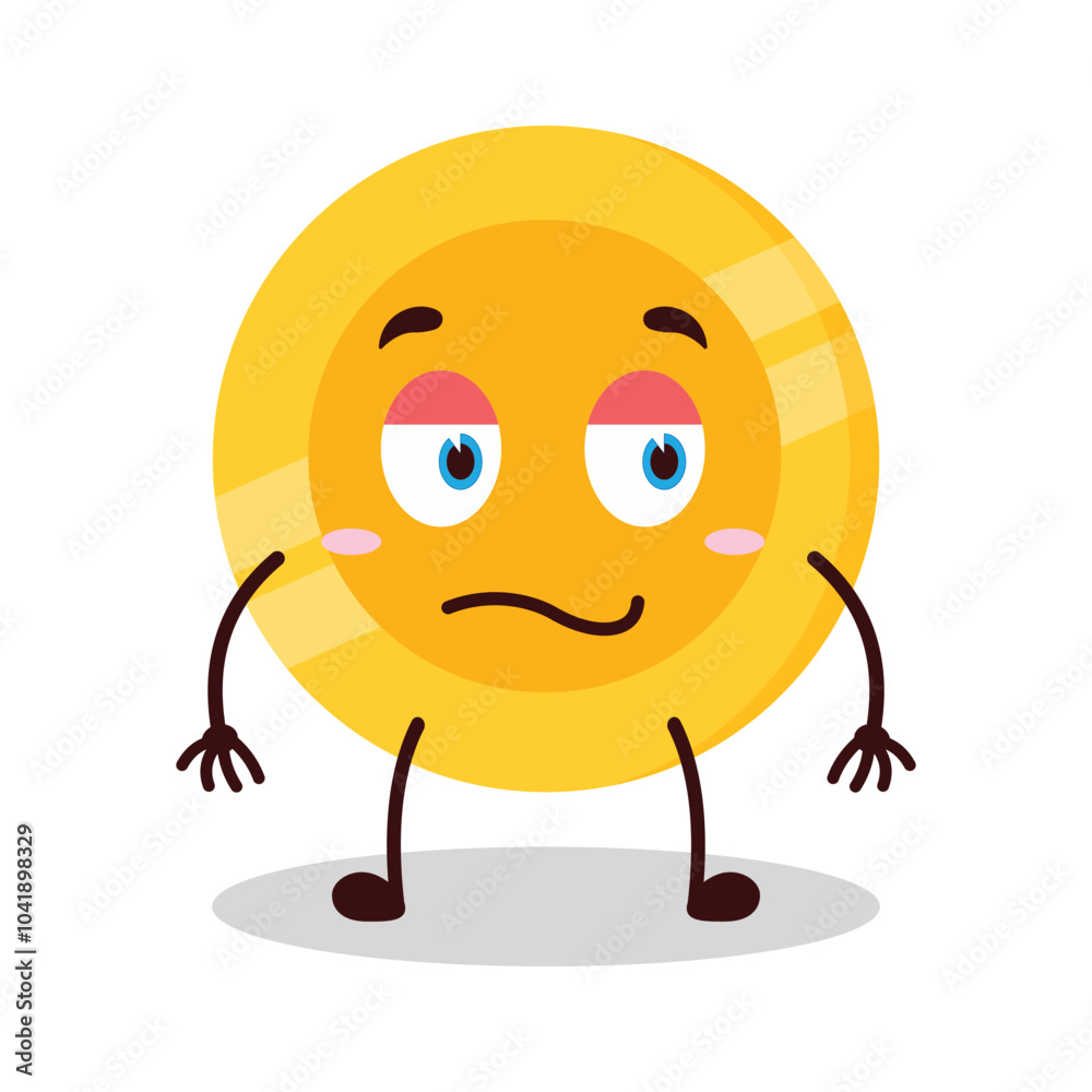 cute silent expression of coin cartoon character cute silent expression of coin cartoon character