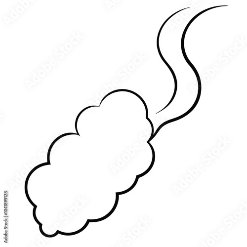 Smoke line art vector Illustration Isolated white background.