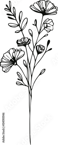 black and white floral