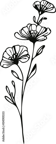 black and white flower vector
