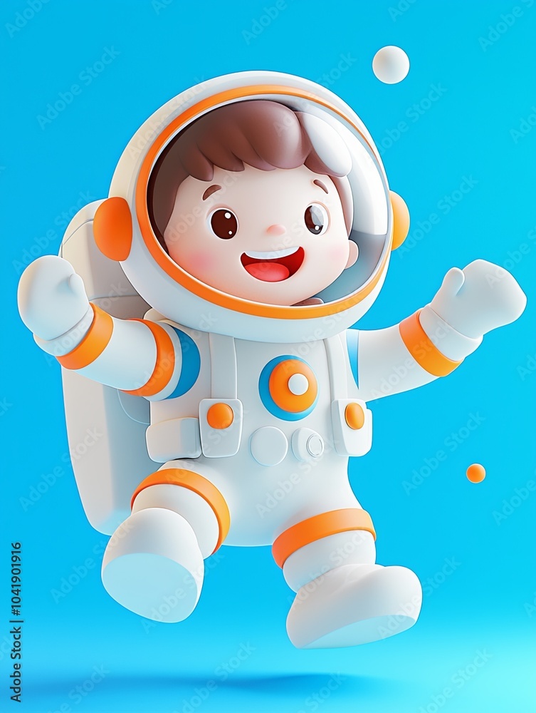 Fototapeta premium 3D Cartoon Astronaut