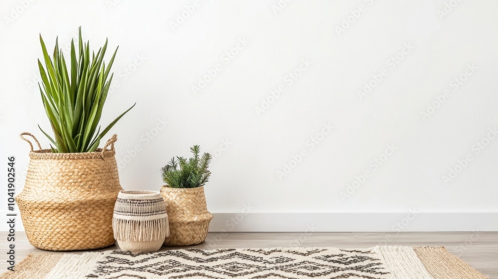 Wicker Baskets & Plants. Wicker Baskets & Plants.