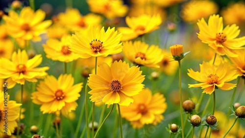Fototapeta Naklejka Na Ścianę i Meble -  yellow flowers in a garden