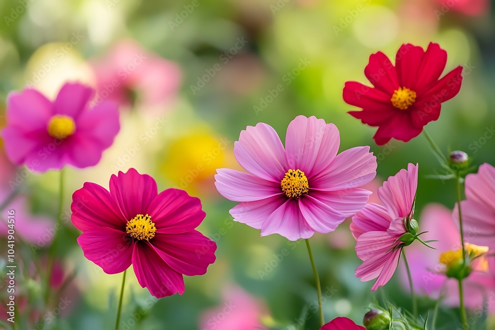 Cosmos flowers in the garden, Cosmos flowers blooming in the garden Cosmos flowers in the garden, Cosmos flowers blooming in the garden