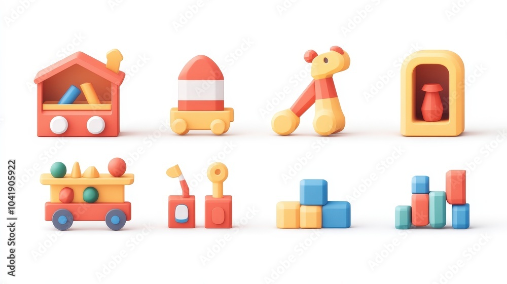 Fototapeta premium Colorful Educational Toys for Children’s Learning and Play