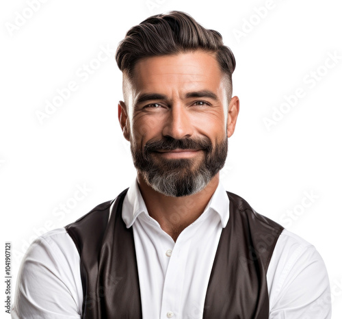 PNG Portrait beard adult smile.