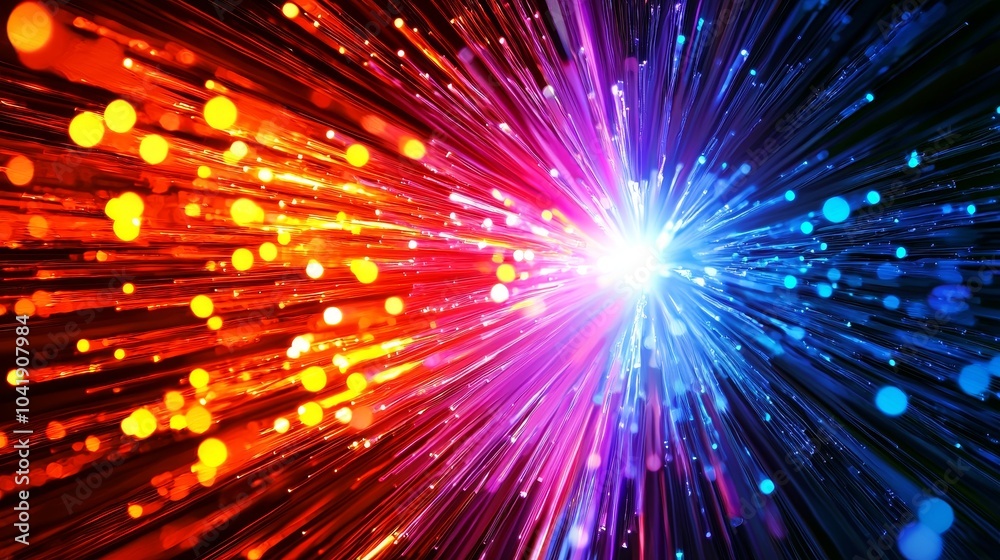 Abstract Representation of Fiber Optic Digitization in Dynamic Style Abstract Representation of Fiber Optic Digitization in Dynamic Style