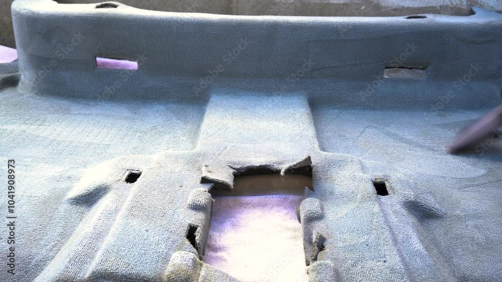 washing a gray car carpet from dirt with a vacuum cleaner at home washing a gray car carpet from dirt with a vacuum cleaner at home