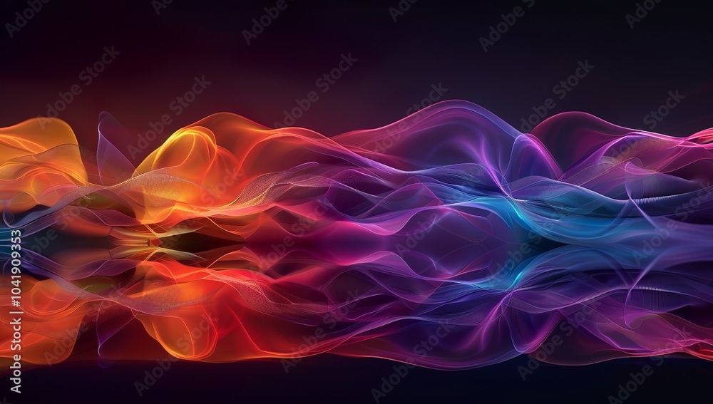 A digital art of sound waves in vibrant colors, representing the dynamic... A digital art of sound waves in vibrant colors, representing the dynamic...