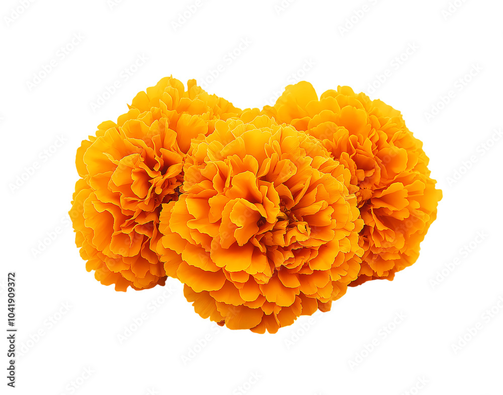 Marigold Flower isolated on transparent background. PNG file, cut out