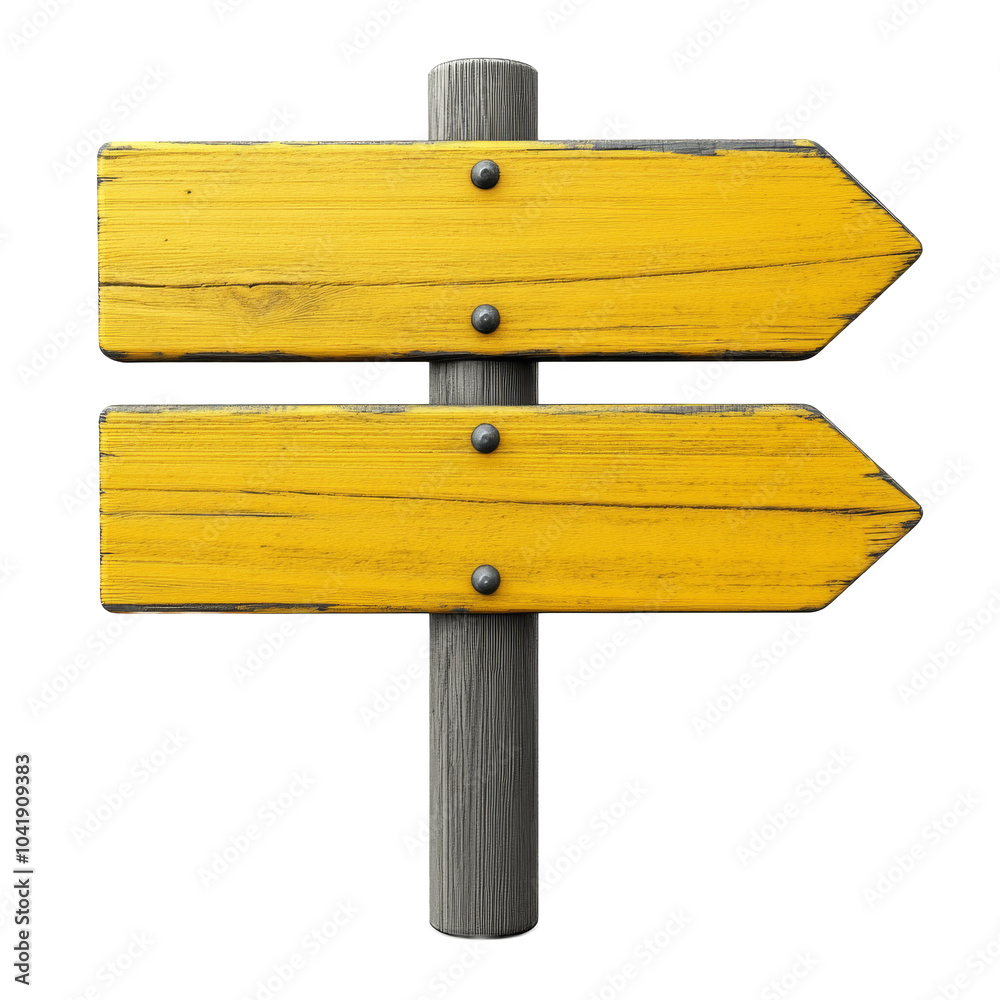 Wooden directional signpost with blank panels