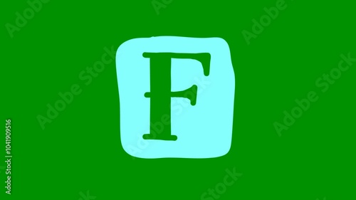 alphabet animation from A-Z on green screen background. alphabet animation in colorfull colors. alphabet in text talk theme. suitable for children's learning. green screen background.