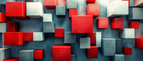 Abstract geometric blocks on light background, 3d render, Background wallpaper design