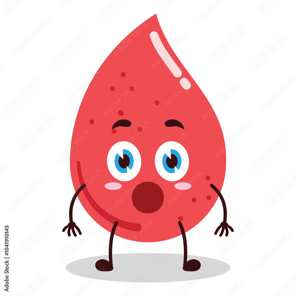 Fototapeta premium cute shocked expression of blood character