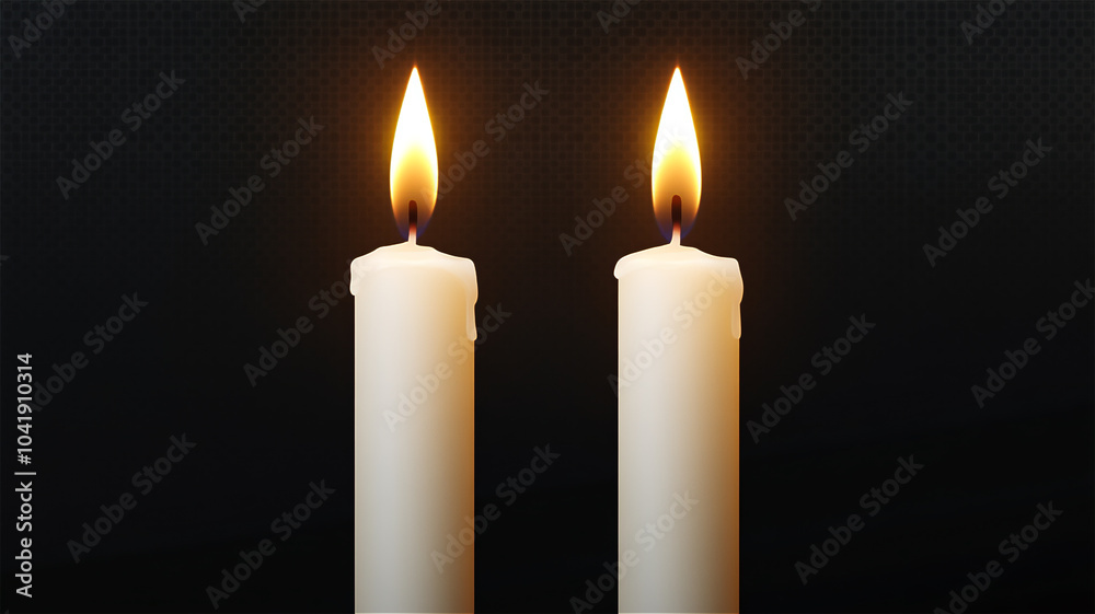 First Holy Communion, white burning candles transparent black background hyper realistic First Holy Communion, white burning candles transparent black background hyper realistic