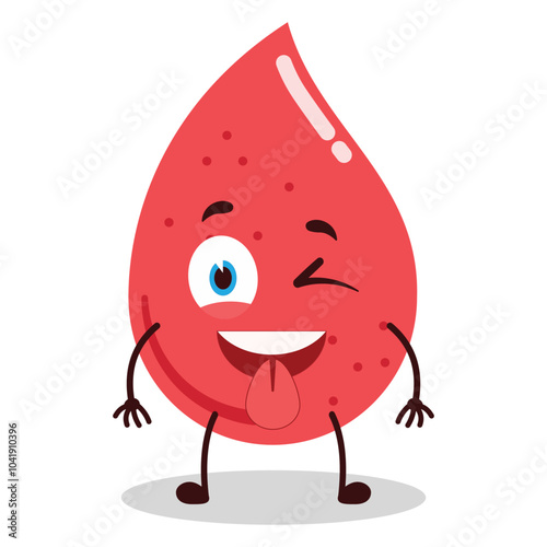 cute teased expression of blood character