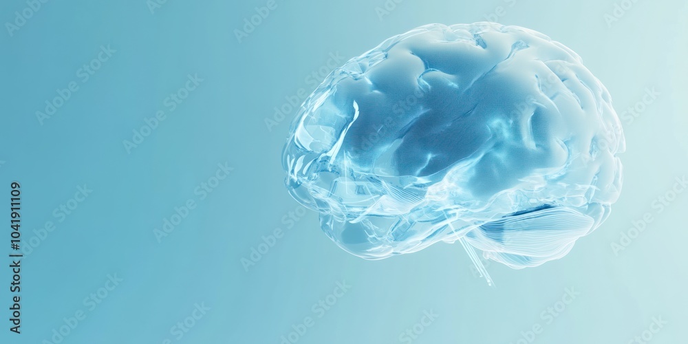 A translucent brain illustration against a soft blue background, symbolizing neuroscience. A translucent brain illustration against a soft blue background, symbolizing neuroscience.