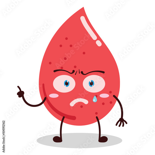 cute weird expression of blood character