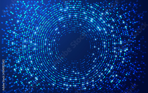 concept of digital transformation, graphic of dotted circle with futuristic element