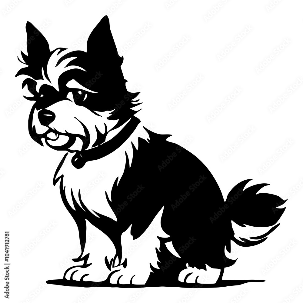 Dog . Animal black and white illustration . Logo design, for use in graphics. Dog . Animal black and white illustration . Logo design, for use in graphics.