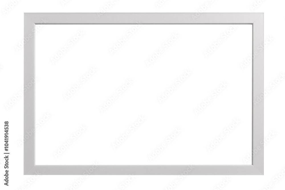 Grey picture frame with an empty blank canvas for use as a border or home décor, png file cut out and isolated on a transparent background, stock illustration image Grey picture frame with an empty blank canvas for use as a border or home décor, png file cut out and isolated on a transparent background, stock illustration image
