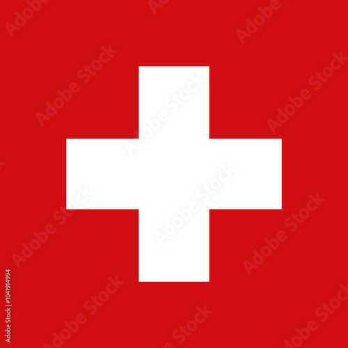 Swiss flag, vector illustration. The national flag of Switzerland.