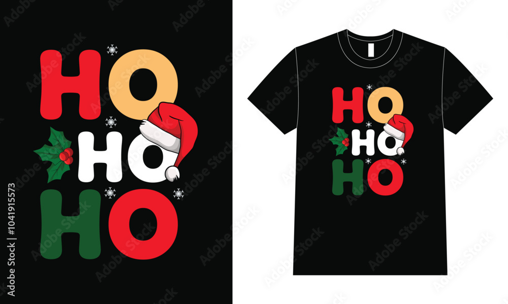Ho Ho Ho shirt, T-Shirt Design for Christmas. Ho Ho Ho shirt, T-Shirt Design for Christmas.